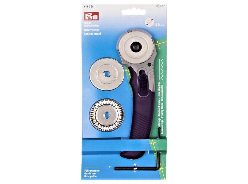 Kruhový rezač - rezacie koliesko PRYM - KAI 45mm + 3 čepele