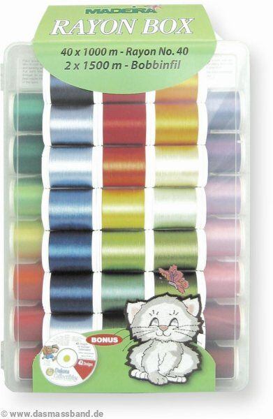 Vyšívacie nite Madeira Rayon box (40x1000m)