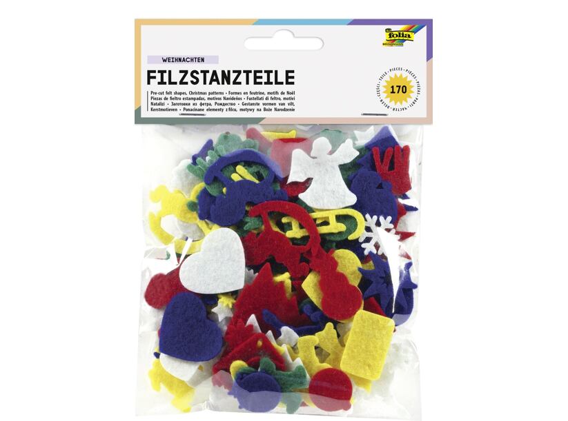 Filcové výseky - vianočné tvary (170ks)