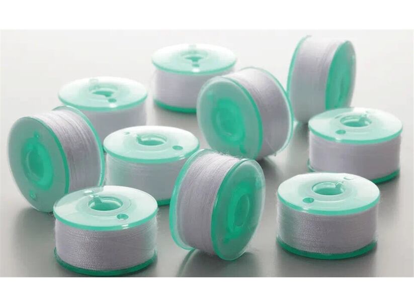 Predvinuté cievky pre kombinácie (šijacie a vyšívacie stroje) - biele - 10 ks - Brother