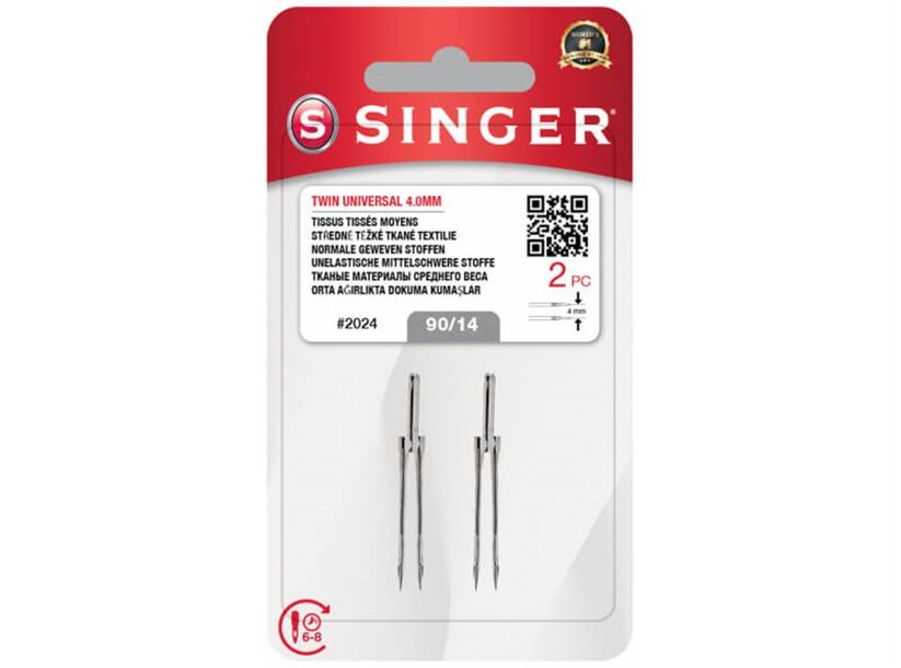 Dvojihly Singer 2024 - pre šijacie stroje - rozpich 4mm/90 (2ks)