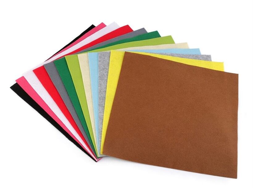 Látková dekoratívna plsť (filc soft) - 30x30cm mix 12ks