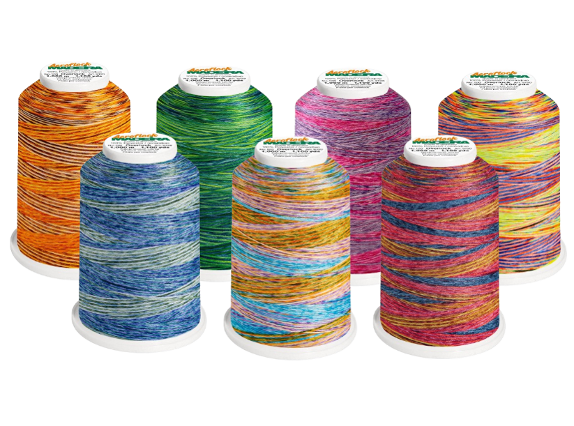 Overlockové nite PES Madeira Aeroflock 100 (1000m) chemlonové - melírované