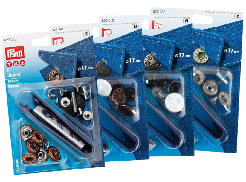 Gombíky kovové JEANS - 17 mm - PRYM