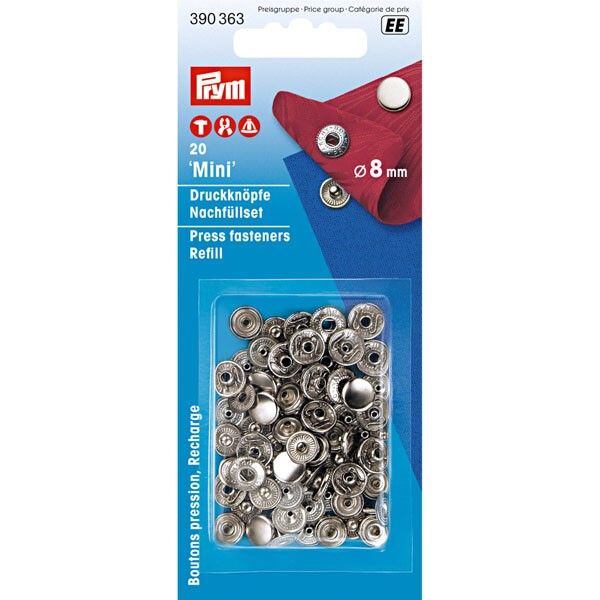 Gombík stláčací MINI 8mm nikel (20ks) - PRYM