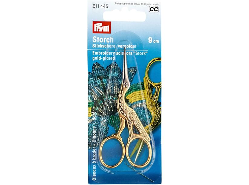 Vyšívacie nožnice bocian (9cm) - zlaté - PRYM