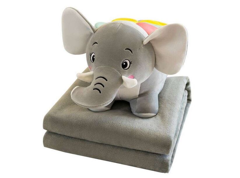 Plyšový SLON - Vankúš a deka 2v1
