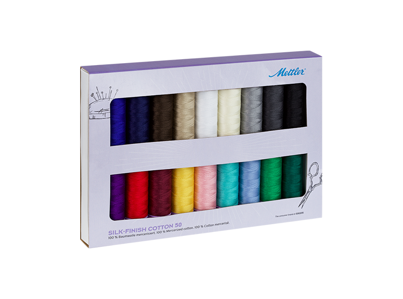 Súprava bavlnených nití SILK-FINISH COTTON 50 METTLER (18x150m)