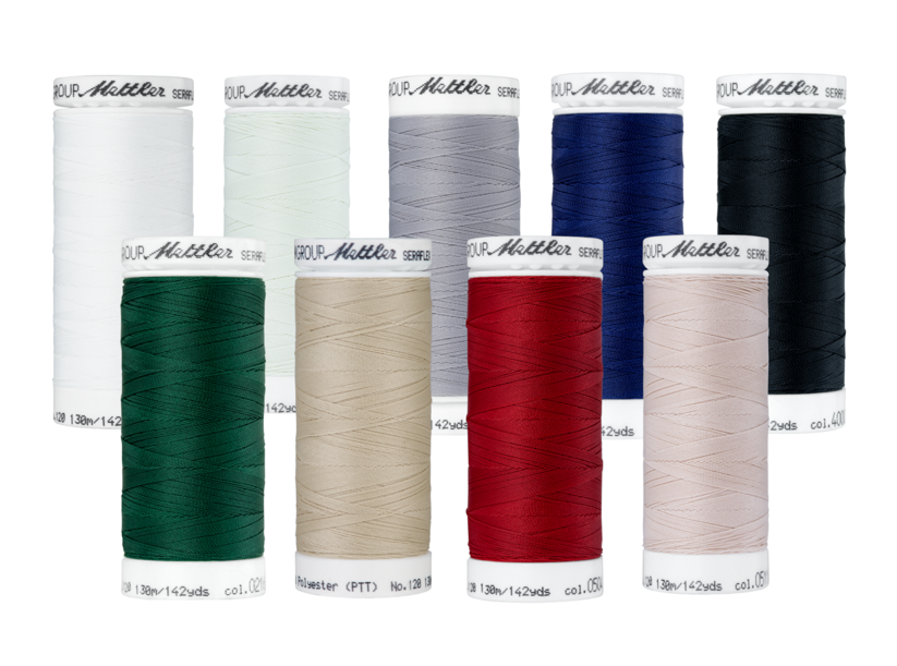Elastická šicí nit PES - SERAFLEX METTLER (130m)