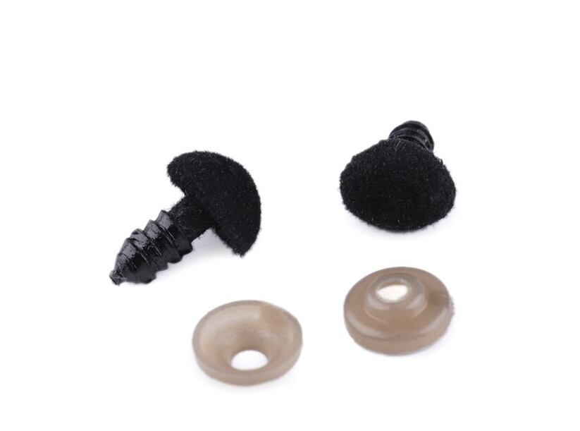 Bezpečnostní čumák 10x12mm černý samet (sada 5 párů)