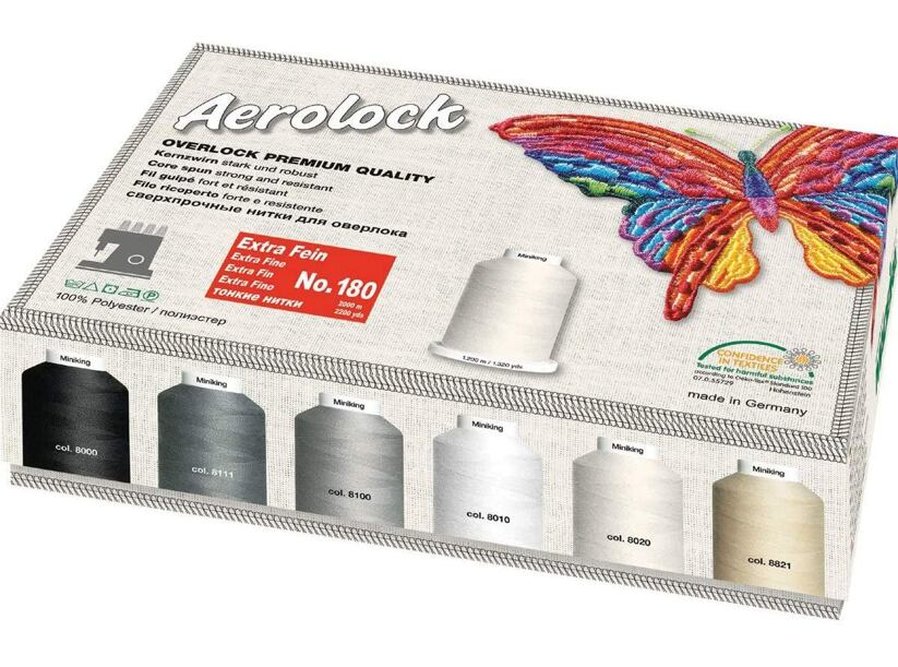 Sada nití PES pre overlocky - Madeira Aerolock 180 (24x2000m)
