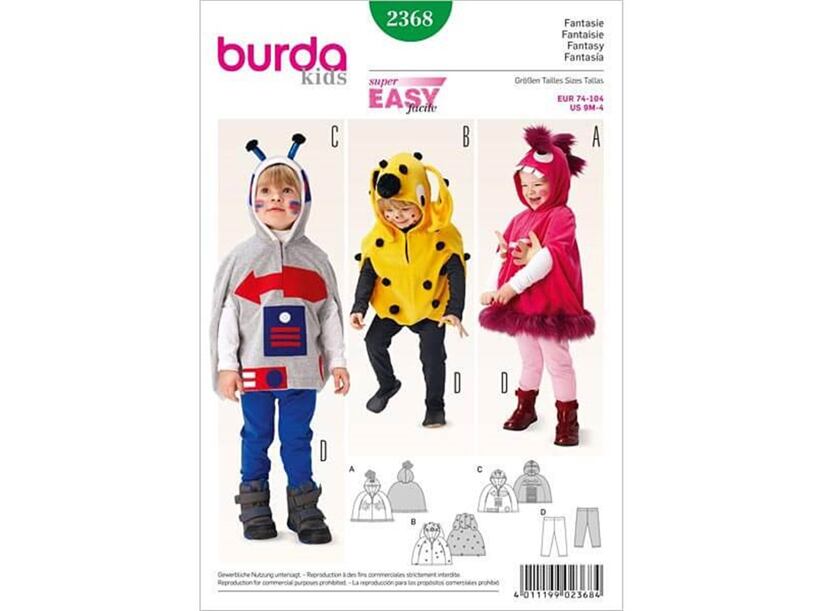 Strih Burda zelený 2368 - detský kostým fantázie