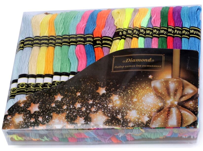 Sada vyšívacej priadze typu mouline (100ks/8m) Diamond