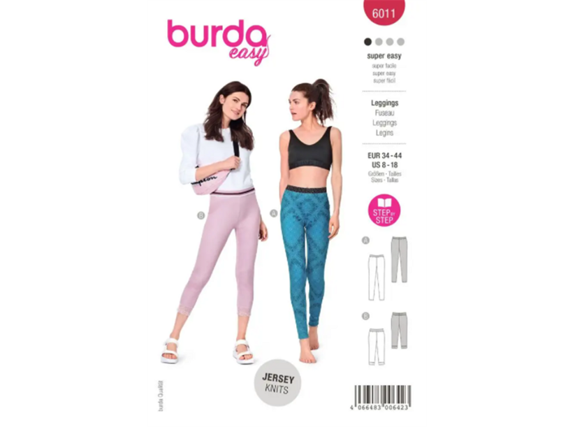 Strih Burda červený 6011 - športové legíny