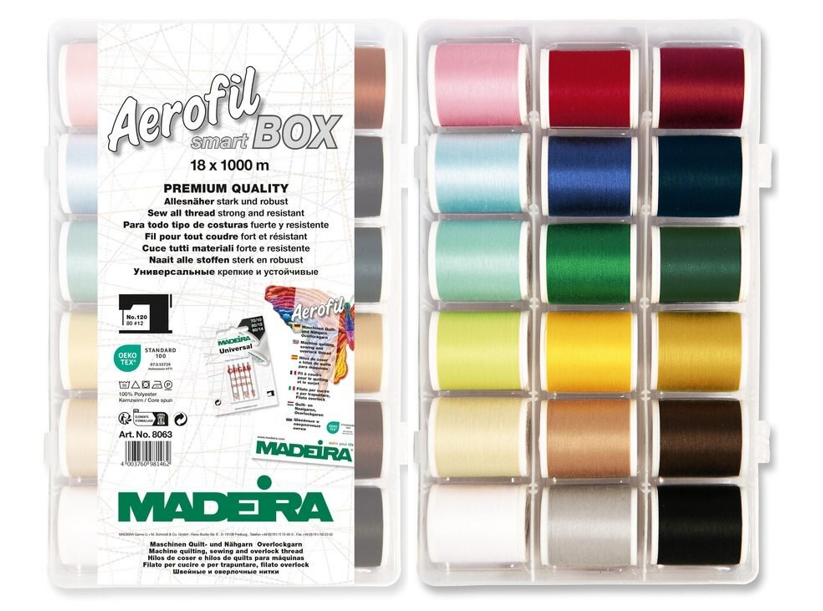 Šijacie nite PES Madeira Aerofil 120 Smartbox (18x1000m)