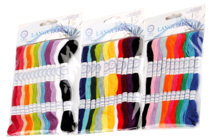Sada vyšívacej priadze typu mouline (12ks/8m)