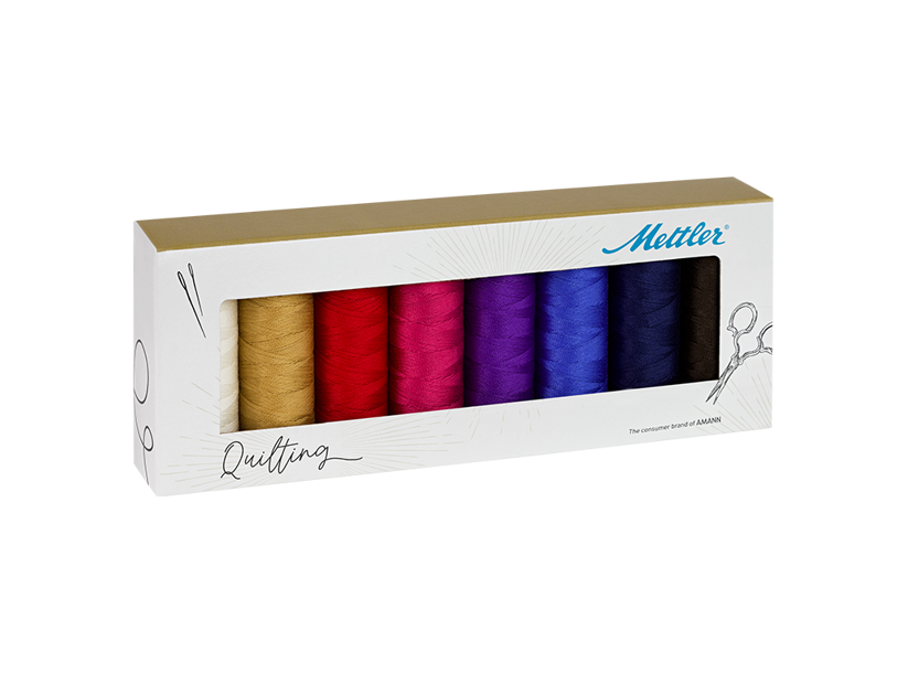 Súprava bavlnených quiltovacích nití SILK-FINISH COTTON 40 METTLER (8x150m)