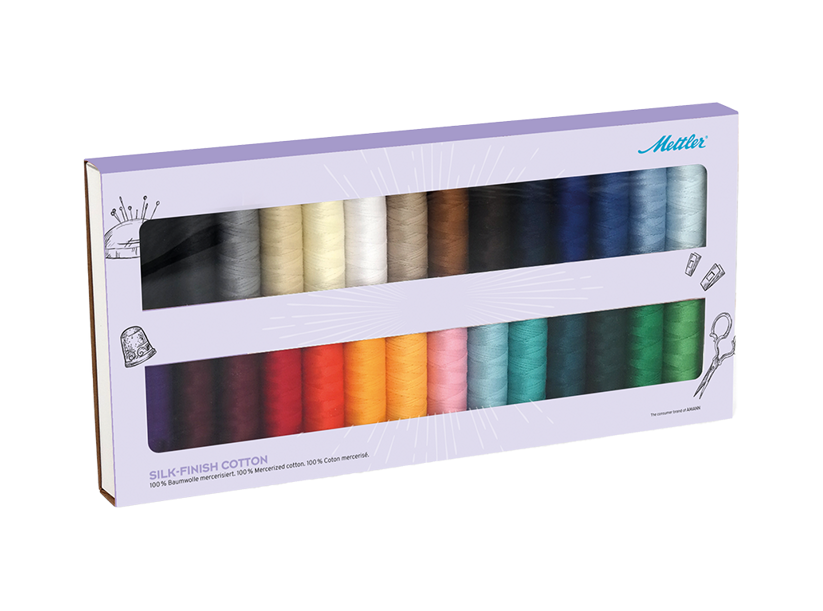 Súprava bavlnených nití SILK-FINISH COTTON 50 METTLER (28x150m)