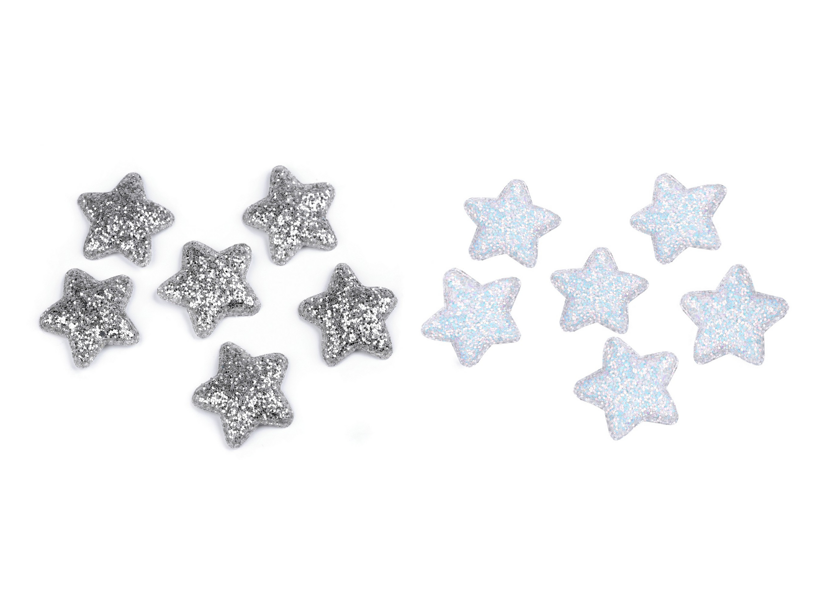 Hviezdy s glitrami Ø50 mm (10 ks)