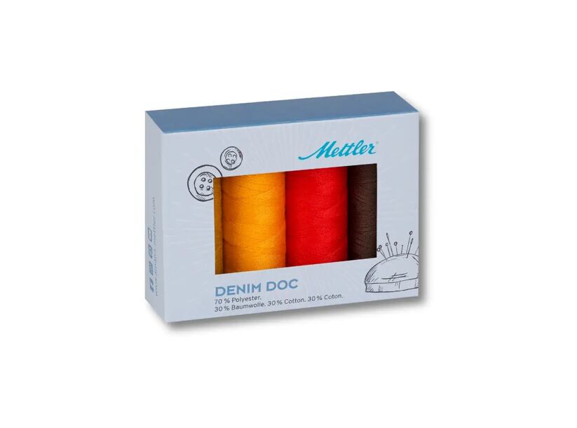 Sada šicích nití DENIM DOC 75 METTLER (4x100m) - terra