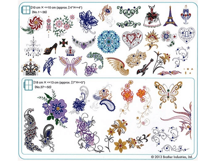 Vyšívacie vzory Brother č. 12 USB - Perličkové motívy