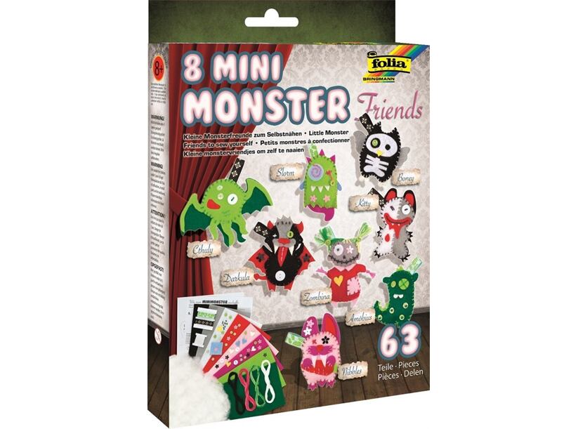 Filcové postavičky - 8 Mini monster friends