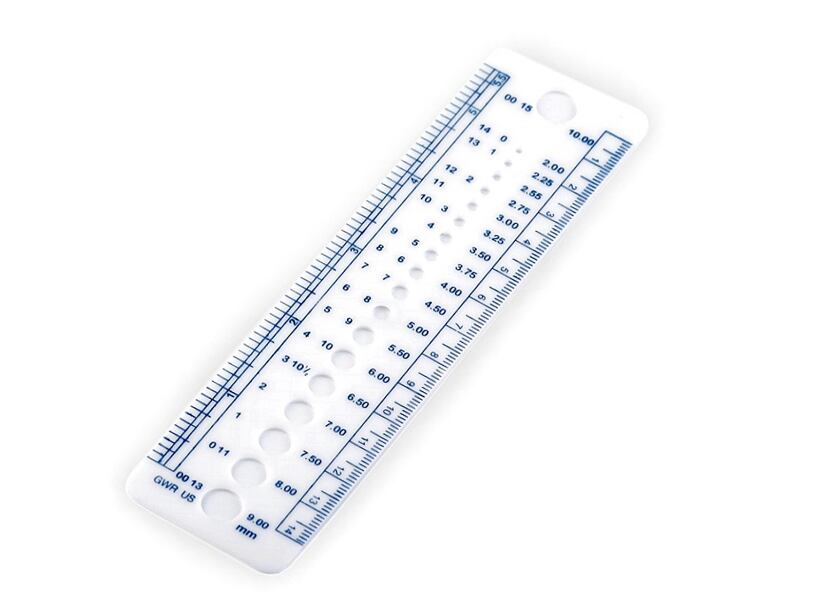 Pravítko na meranie ihlíc