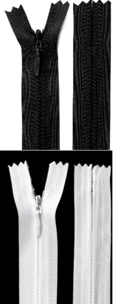 Zip nedeliteľný skrytý 3mm dĺžka 20 cm