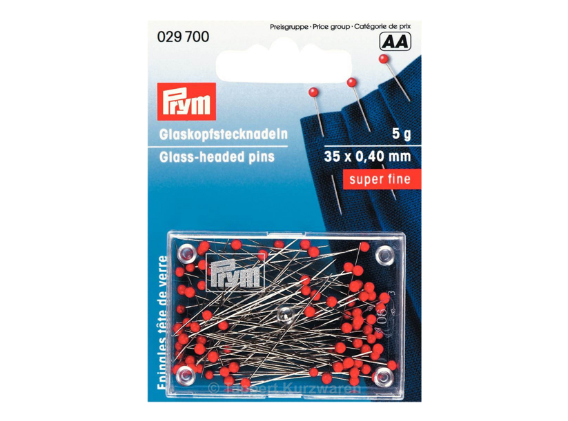 Špendlíky červené 35mm (5g) - super jemné - PRYM