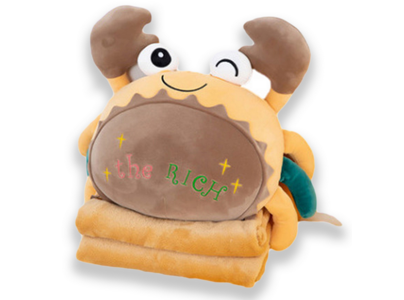 Plyšový KRAB - Vankúš a deka 2v1