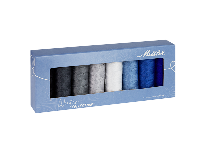 Sada bavlnených nití SILK-FINISH COTTON 50 METTLER (8x150m) - zima