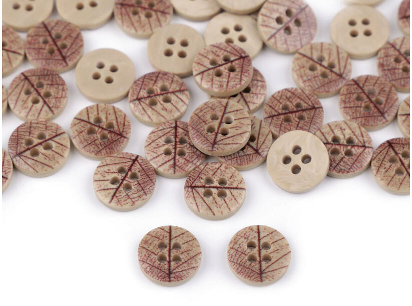 Knoflík list - velikost 18" (10ks)