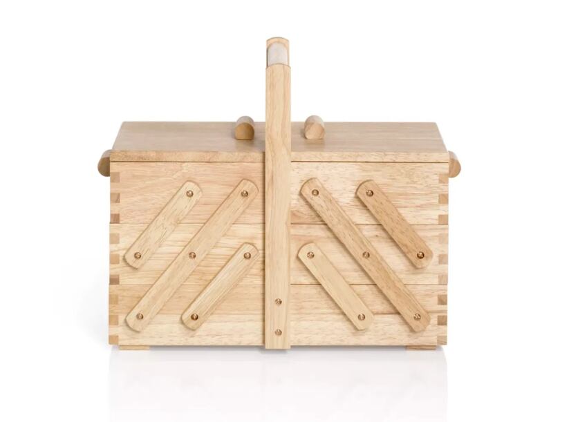 Kazeta - dřevěný košík na šicí potřeby, vel. M - světlý - PRYM