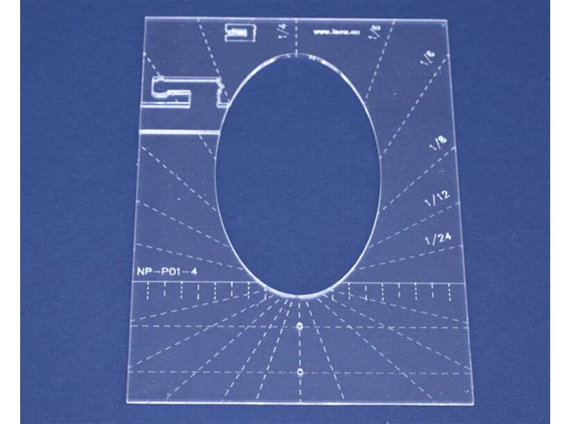 Quiltovacie pravítko elipsa NP-P01-4 - 4 palcové