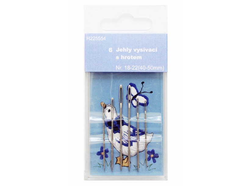 Jehly pro ruční vyšívání - ostré (6ks)