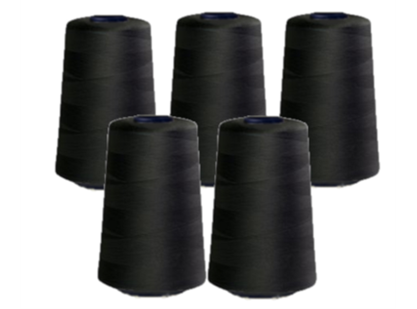 Sada nití PES OVERLOCK TOXO - čierna (5x5000Y)