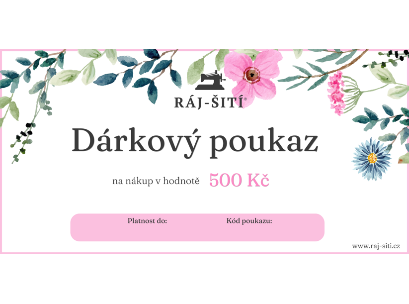 Darčekový poukaz kvety 500 Kč