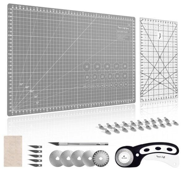 Súprava na patchwork a šitie Texi Craft sivá 45x30cm