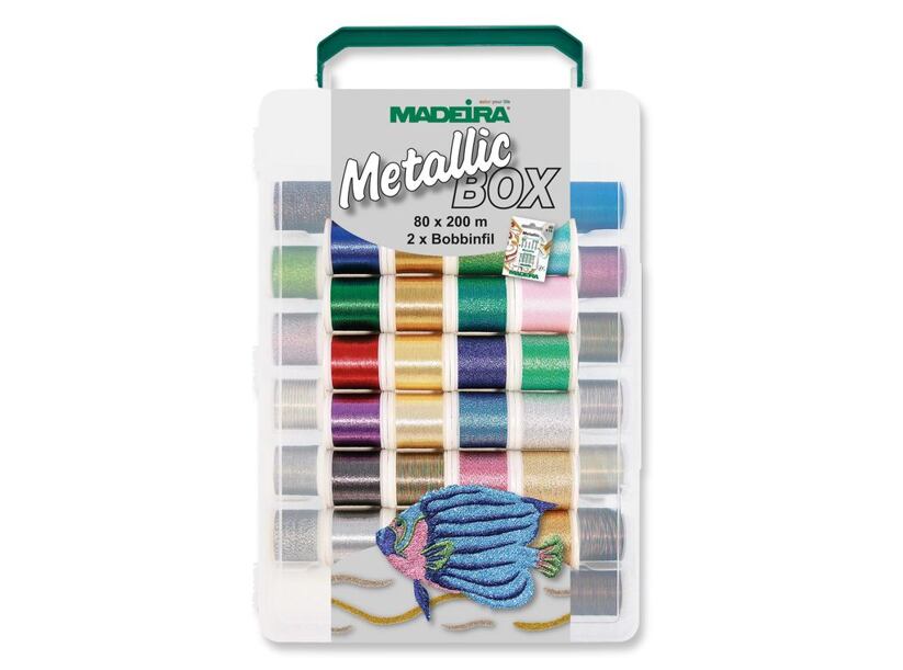 Vyšívacie nite Madeira Metallic box (80x200m)