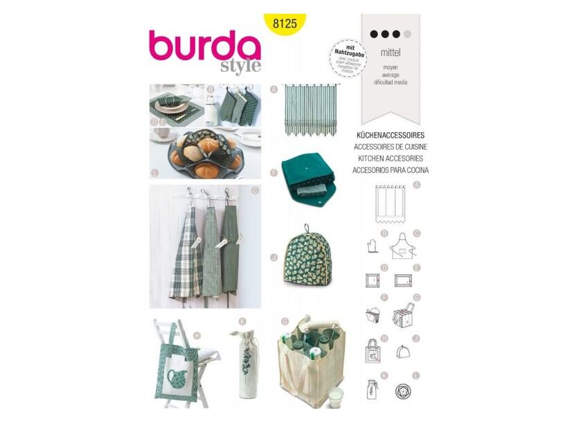 Strih Burda žltý 8125 - kuchynské doplnky