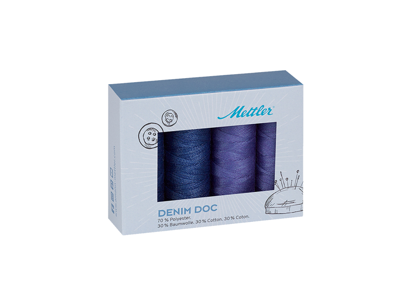 Súprava šijacích nití DENIM DOC 75 METTLER (4x100m)