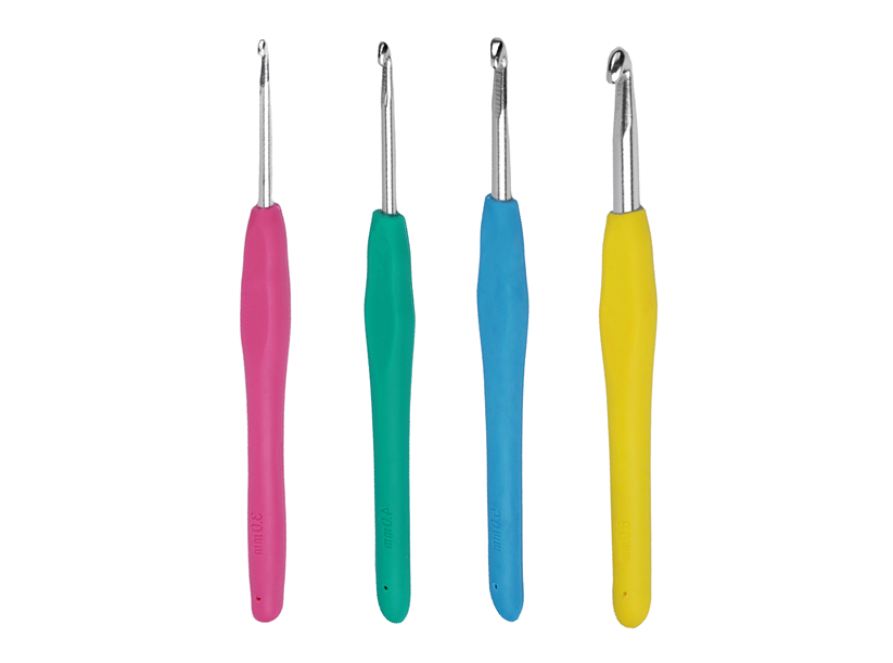 Háčik na háčkovanie so silikónovou rukoväťou