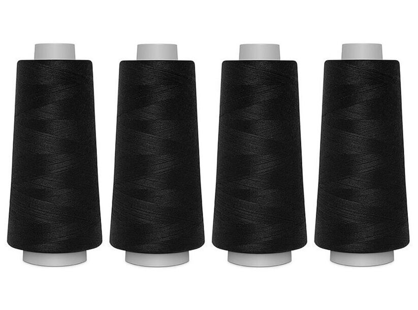 Sada nití PES OVERLOCK 120 TOLDI - čierna (4x2500m)