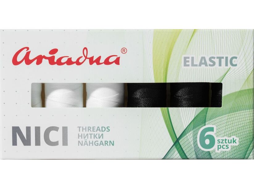 Súprava elastických nití Ariadna Talia (6x180m) - Elastic White&Black