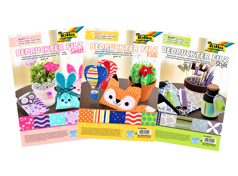 Dekoratívny filc s potlačou (5 listov)