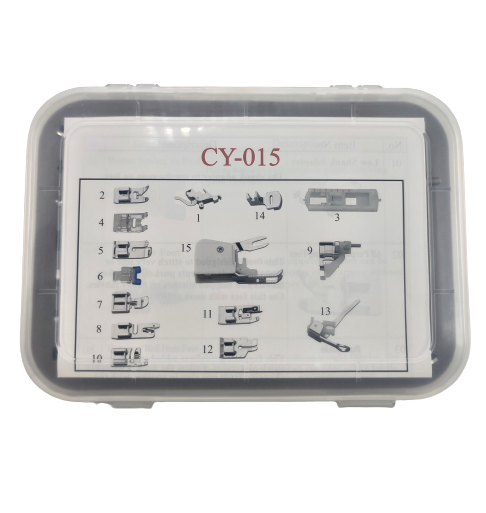 Súprava 14 ks pätiek + 1 držiak pre šijacie stroje