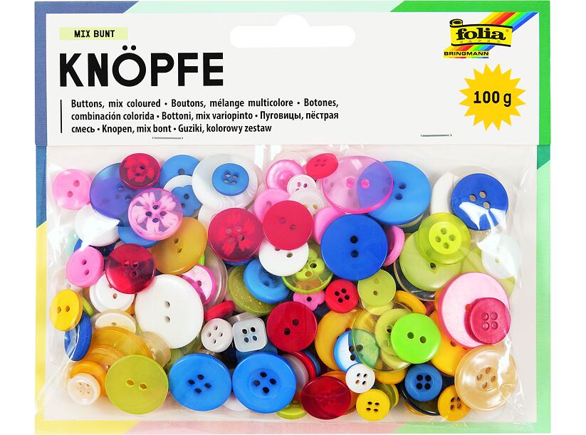 Sada gombíkov 100g - mix farieb a veľkostí