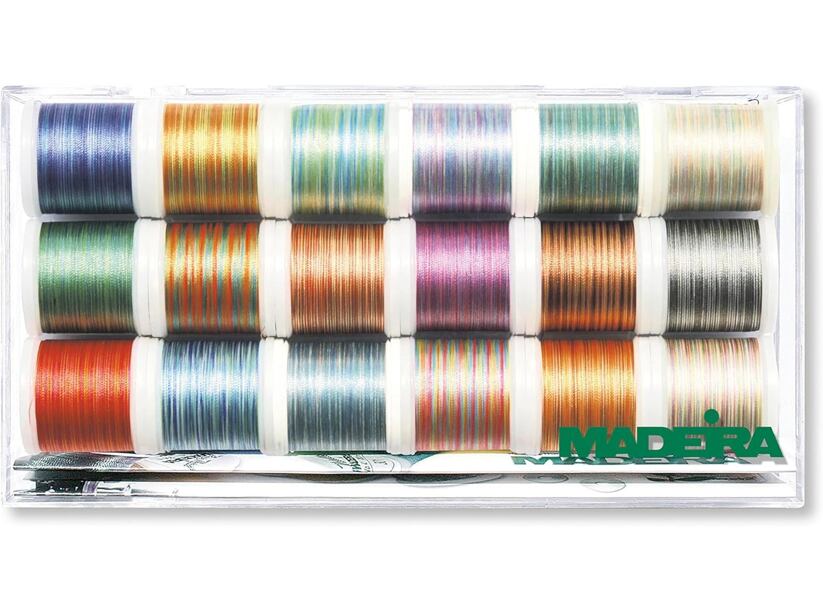 Vyšívacie nite PES Madeira Polyneon Multicolor box (18x200m)