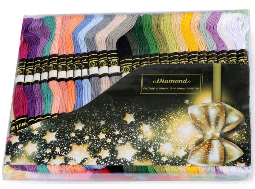 Sada vyšívacej priadze typu mouline (50ks/8m) Diamond