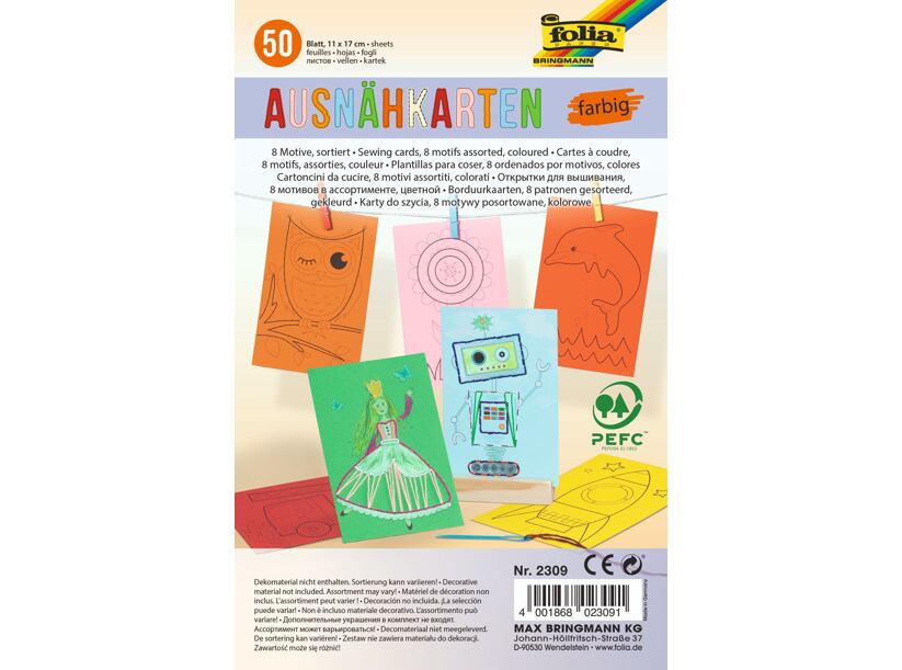 Obrázkové karty na prešívanie (11x17cm) - farebné